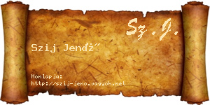 Szij Jenő névjegykártya