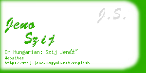 jeno szij business card